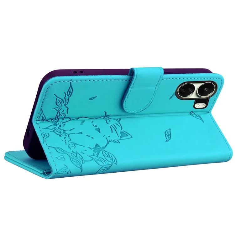 For Xiaomi Redmi 13C 4G / Poco C65 4G Case Wallet Cat Pattern Imprinted Leather Phone Cover