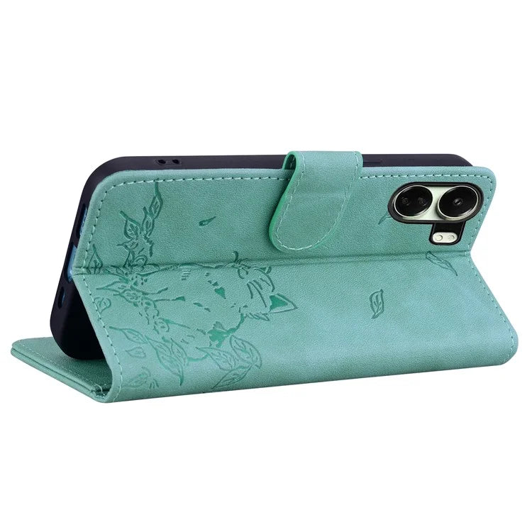 For Xiaomi Redmi 13C 4G / Poco C65 4G Case Wallet Cat Pattern Imprinted Leather Phone Cover