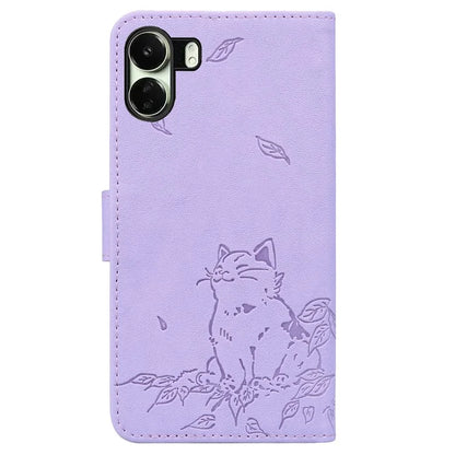 For Xiaomi Redmi 13C 4G / Poco C65 4G Case Wallet Cat Pattern Imprinted Leather Phone Cover