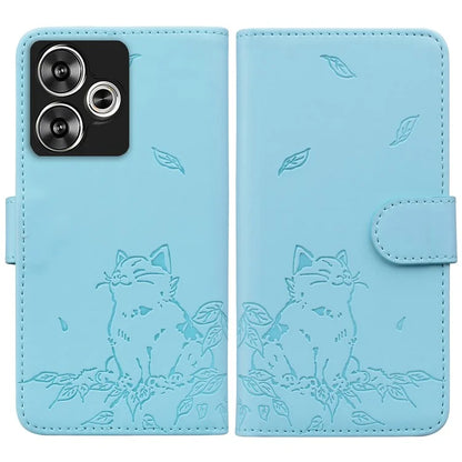 For Xiaomi Poco F6 5G / Redmi Turbo 3 5G Case Wallet Cat Pattern Imprinted Leather Phone Cover