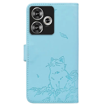 For Xiaomi Poco F6 5G / Redmi Turbo 3 5G Case Wallet Cat Pattern Imprinted Leather Phone Cover