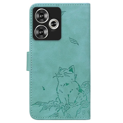 For Xiaomi Poco F6 5G / Redmi Turbo 3 5G Case Wallet Cat Pattern Imprinted Leather Phone Cover