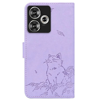 For Xiaomi Poco F6 5G / Redmi Turbo 3 5G Case Wallet Cat Pattern Imprinted Leather Phone Cover