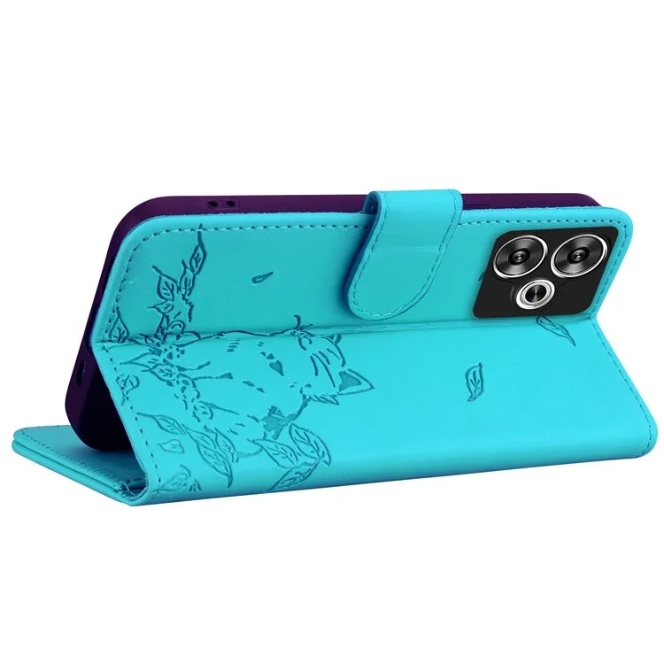 For Xiaomi Poco F6 5G / Redmi Turbo 3 5G Case Wallet Cat Pattern Imprinted Leather Phone Cover