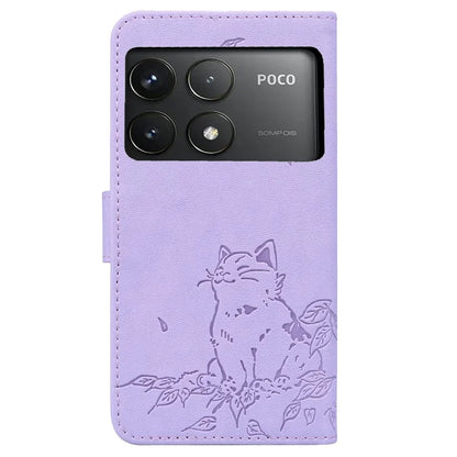 For Xiaomi Poco F6 Pro 5G / Redmi K70 5G / K70 Pro 5G Case Wallet Cat Pattern Imprinted Leather Phone Cover