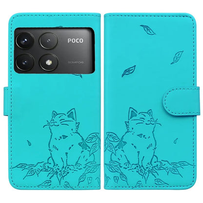 For Xiaomi Poco F6 Pro 5G / Redmi K70 5G / K70 Pro 5G Case Wallet Cat Pattern Imprinted Leather Phone Cover