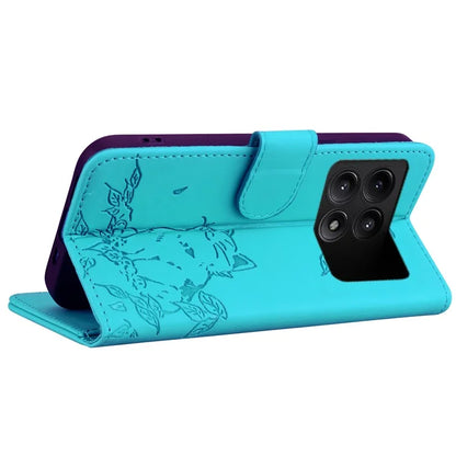 For Xiaomi Poco F6 Pro 5G / Redmi K70 5G / K70 Pro 5G Case Wallet Cat Pattern Imprinted Leather Phone Cover
