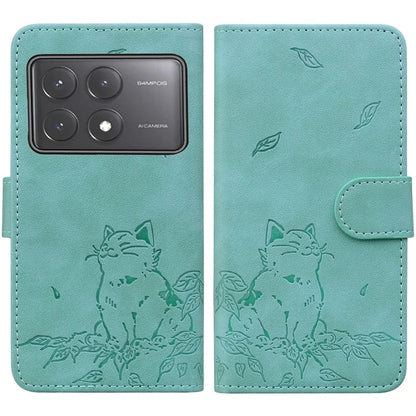 For Xiaomi Poco X6 5G / Redmi Note 13 Pro 5G Case Wallet Cat Pattern Imprinted Leather Phone Cover