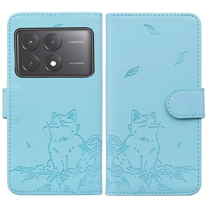 For Xiaomi Poco X6 5G / Redmi Note 13 Pro 5G Case Wallet Cat Pattern Imprinted Leather Phone Cover