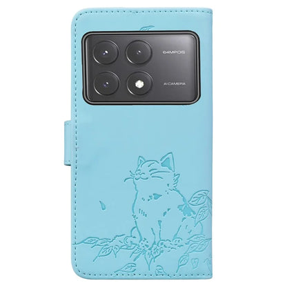 For Xiaomi Poco X6 5G / Redmi Note 13 Pro 5G Case Wallet Cat Pattern Imprinted Leather Phone Cover