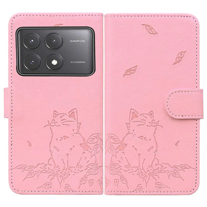 For Xiaomi Poco X6 5G / Redmi Note 13 Pro 5G Case Wallet Cat Pattern Imprinted Leather Phone Cover