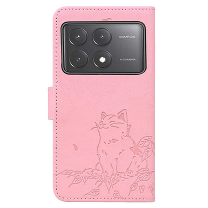 For Xiaomi Poco X6 5G / Redmi Note 13 Pro 5G Case Wallet Cat Pattern Imprinted Leather Phone Cover