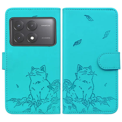 For Xiaomi Poco X6 5G / Redmi Note 13 Pro 5G Case Wallet Cat Pattern Imprinted Leather Phone Cover