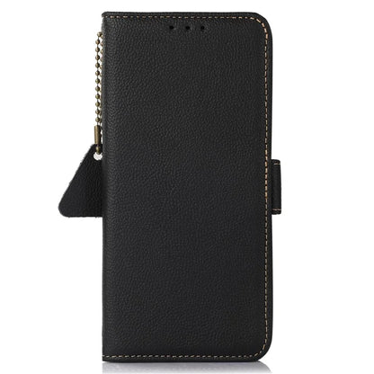 TJ For Samsung Galaxy M35 5G Case RFID Blocking Genuine Cow Leather Phone Cover