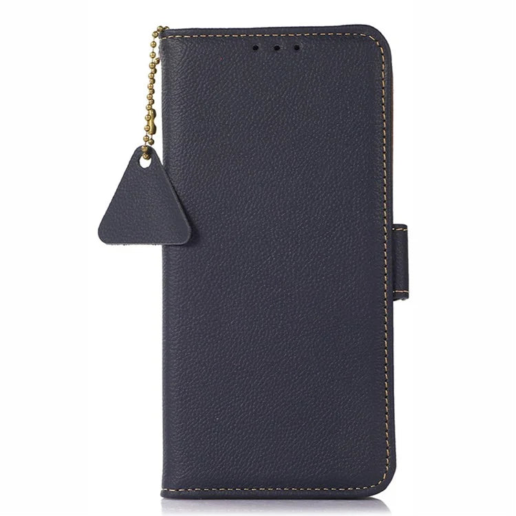 TJ For Samsung Galaxy M35 5G Case RFID Blocking Genuine Cow Leather Phone Cover