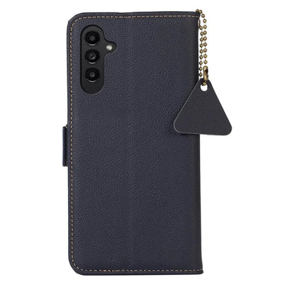 TJ For Samsung Galaxy M35 5G Case RFID Blocking Genuine Cow Leather Phone Cover