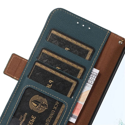 TJ For Samsung Galaxy M35 5G Case RFID Blocking Genuine Cow Leather Phone Cover