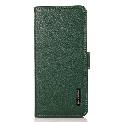 KHAZNEH For Samsung Galaxy M35 5G Phone Case Genuine Cow Leather Cover RFID Blocking