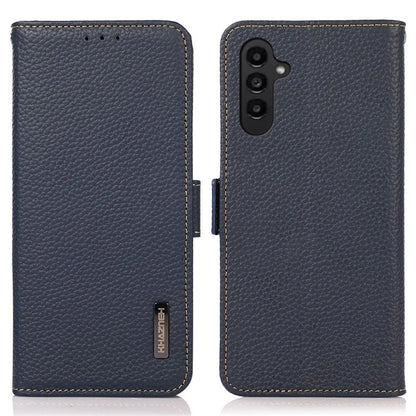 KHAZNEH For Samsung Galaxy M35 5G Phone Case Genuine Cow Leather Cover RFID Blocking