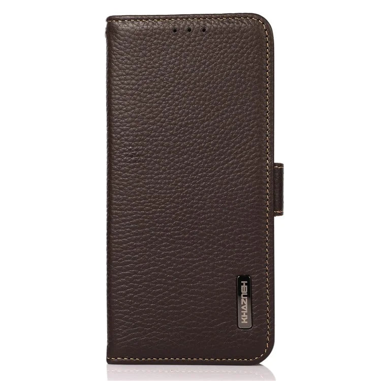 KHAZNEH For Samsung Galaxy M35 5G Phone Case Genuine Cow Leather Cover RFID Blocking