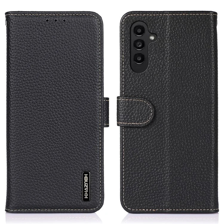 KHAZNEH For Samsung Galaxy M35 5G Phone Case Genuine Cow Leather Flip Cover