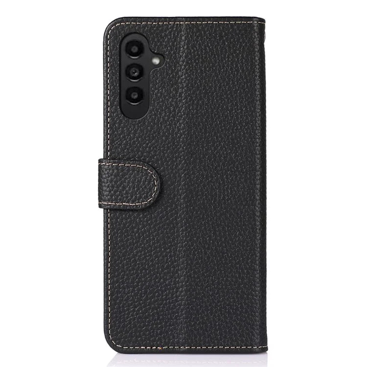 KHAZNEH For Samsung Galaxy M35 5G Phone Case Genuine Cow Leather Flip Cover