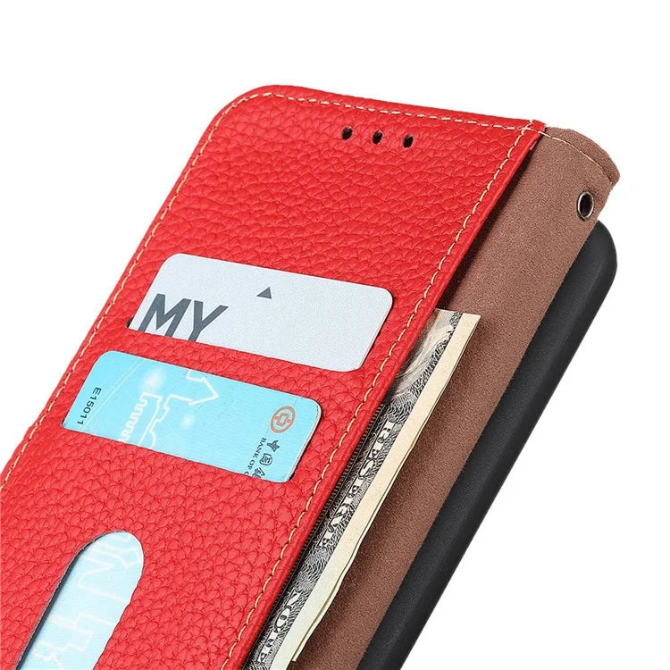 KHAZNEH For Samsung Galaxy M35 5G Phone Case Genuine Cow Leather Flip Cover