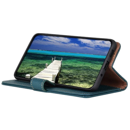 KHAZNEH For Samsung Galaxy M35 5G Phone Case Genuine Cow Leather Flip Cover