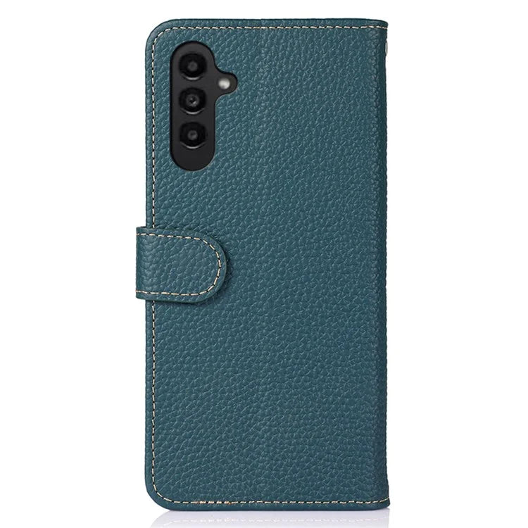 KHAZNEH For Samsung Galaxy M35 5G Phone Case Genuine Cow Leather Flip Cover