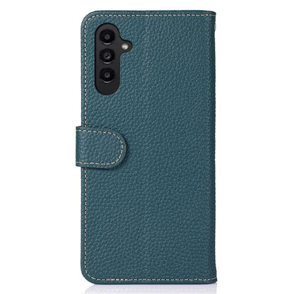 KHAZNEH For Samsung Galaxy M35 5G Phone Case Genuine Cow Leather Flip Cover