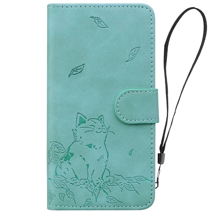 For Samsung Galaxy S24 FE Case Wallet Cat Pattern Imprinted Leather Phone Cover