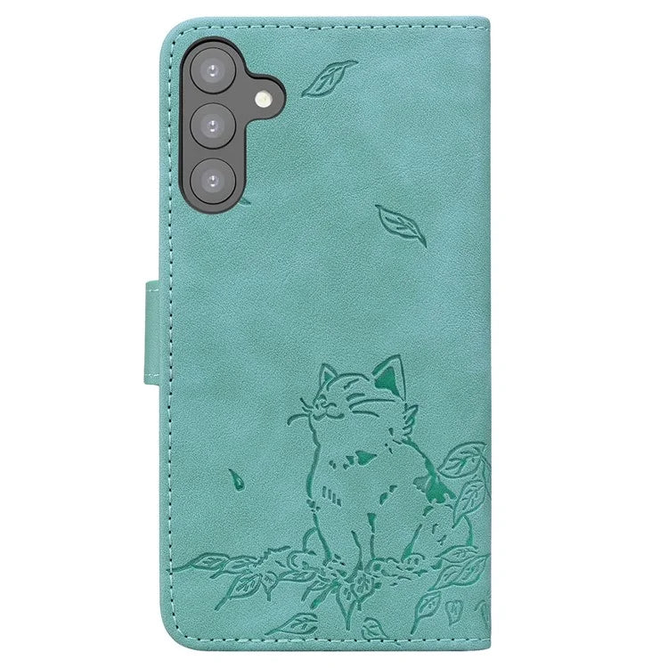 For Samsung Galaxy A16 5G Case Wallet Cat Pattern Imprinted Leather Phone Cover