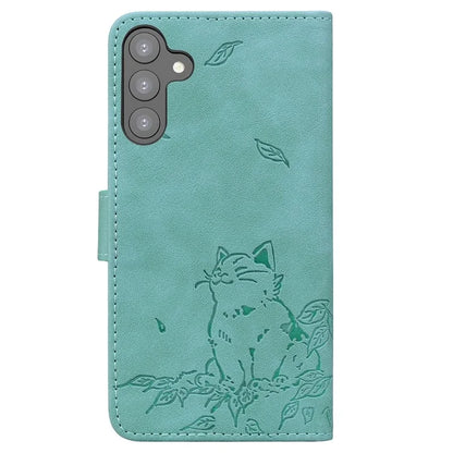 For Samsung Galaxy A16 5G Case Wallet Cat Pattern Imprinted Leather Phone Cover
