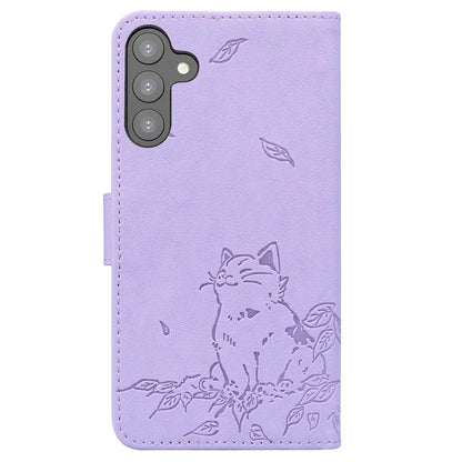 For Samsung Galaxy A16 5G Case Wallet Cat Pattern Imprinted Leather Phone Cover