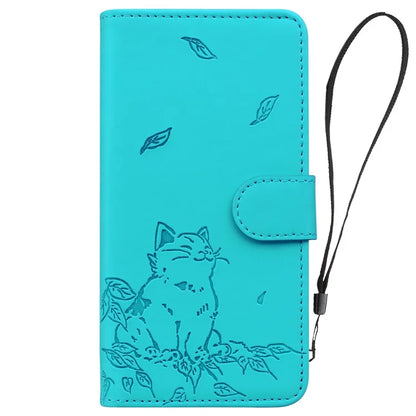 For Samsung Galaxy S24 Ultra Case Wallet Cat Pattern Imprinted Leather Phone Cover