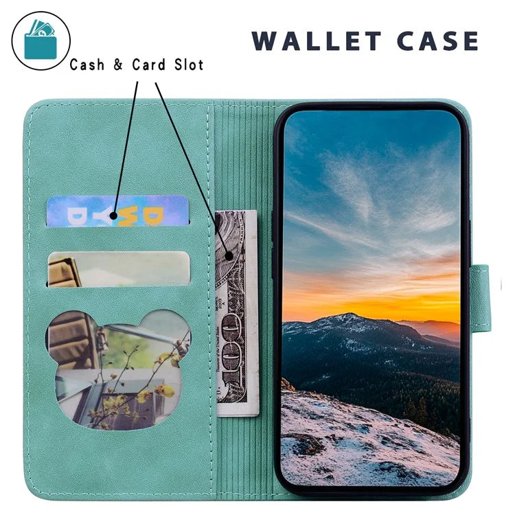 For Samsung Galaxy S24 Case Wallet Cat Pattern Imprinted Leather Phone Cover