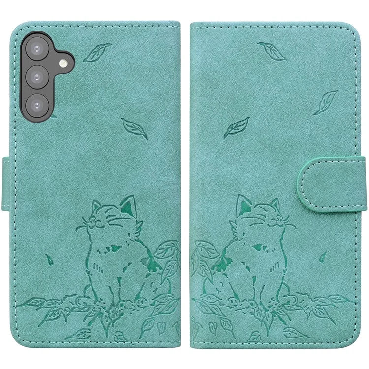 For Samsung Galaxy S23 FE Case Wallet Cat Pattern Imprinted Leather Phone Cover