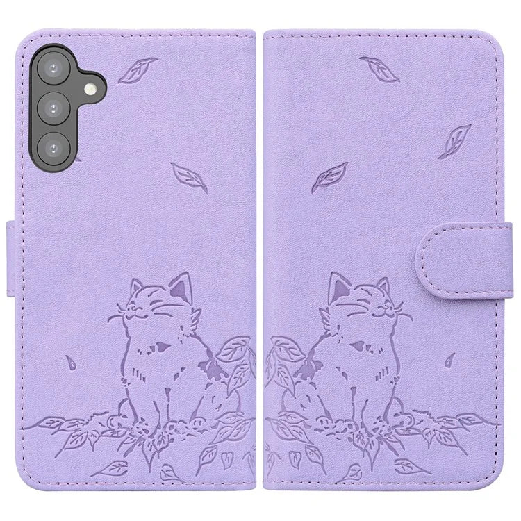 For Samsung Galaxy S23 FE Case Wallet Cat Pattern Imprinted Leather Phone Cover