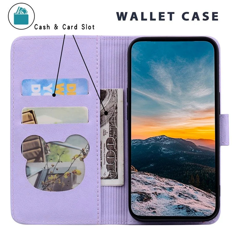 For Samsung Galaxy S23+ Case Wallet Cat Pattern Imprinted Leather Phone Cover