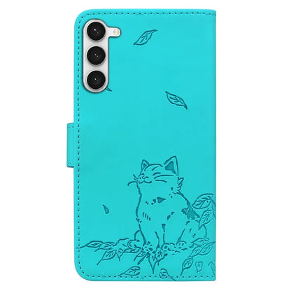 For Samsung Galaxy S23 Case Wallet Cat Pattern Imprinted Leather Phone Cover