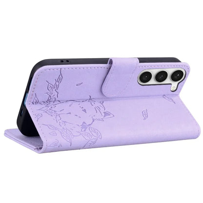 For Samsung Galaxy S23 Case Wallet Cat Pattern Imprinted Leather Phone Cover
