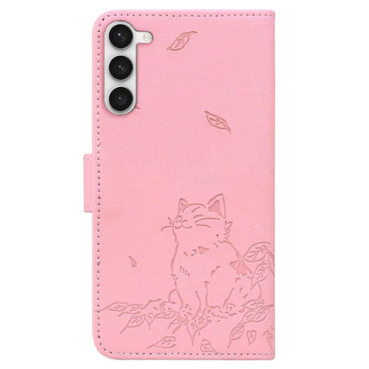 For Samsung Galaxy S23 Case Wallet Cat Pattern Imprinted Leather Phone Cover