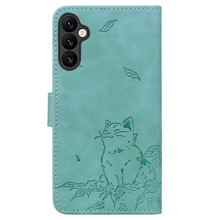 For Samsung Galaxy A54 5G Case Wallet Cat Pattern Imprinted Leather Phone Cover