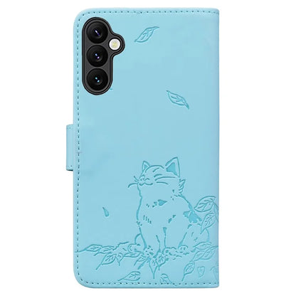 For Samsung Galaxy A54 5G Case Wallet Cat Pattern Imprinted Leather Phone Cover