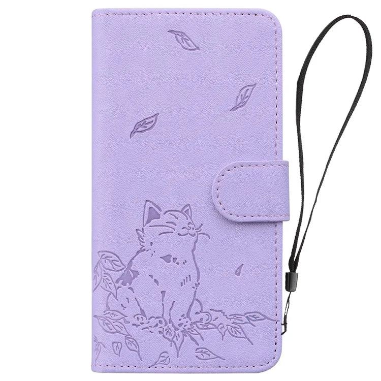 For Samsung Galaxy A54 5G Case Wallet Cat Pattern Imprinted Leather Phone Cover