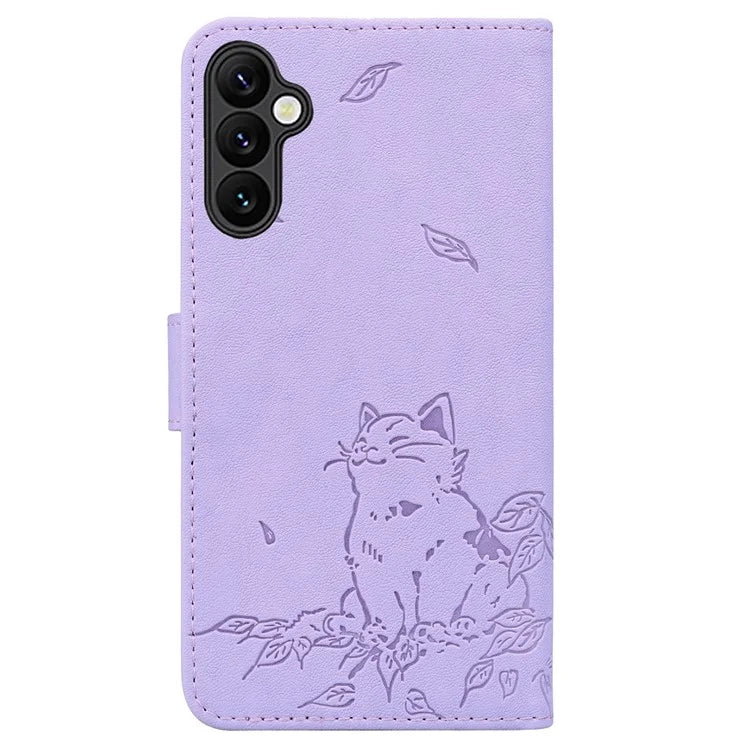 For Samsung Galaxy A54 5G Case Wallet Cat Pattern Imprinted Leather Phone Cover