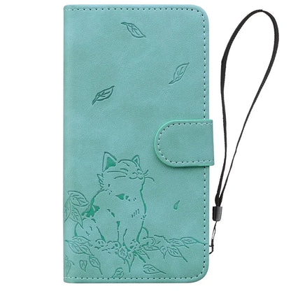 For Samsung Galaxy A55 5G Case Wallet Cat Pattern Imprinted Leather Phone Cover