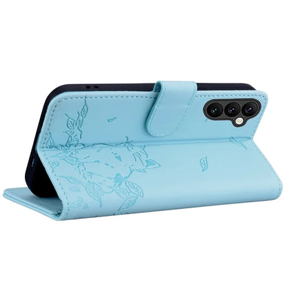 For Samsung Galaxy A55 5G Case Wallet Cat Pattern Imprinted Leather Phone Cover