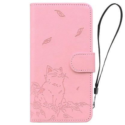 For Samsung Galaxy A55 5G Case Wallet Cat Pattern Imprinted Leather Phone Cover