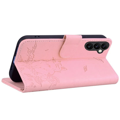 For Samsung Galaxy A25 5G (Global) (161.0 X 76.5 X 8.3mm) Case Wallet Cat Pattern Imprinted Leather Phone Cover